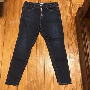 KanCan button fly raw hem skinny jeans size 7 like new